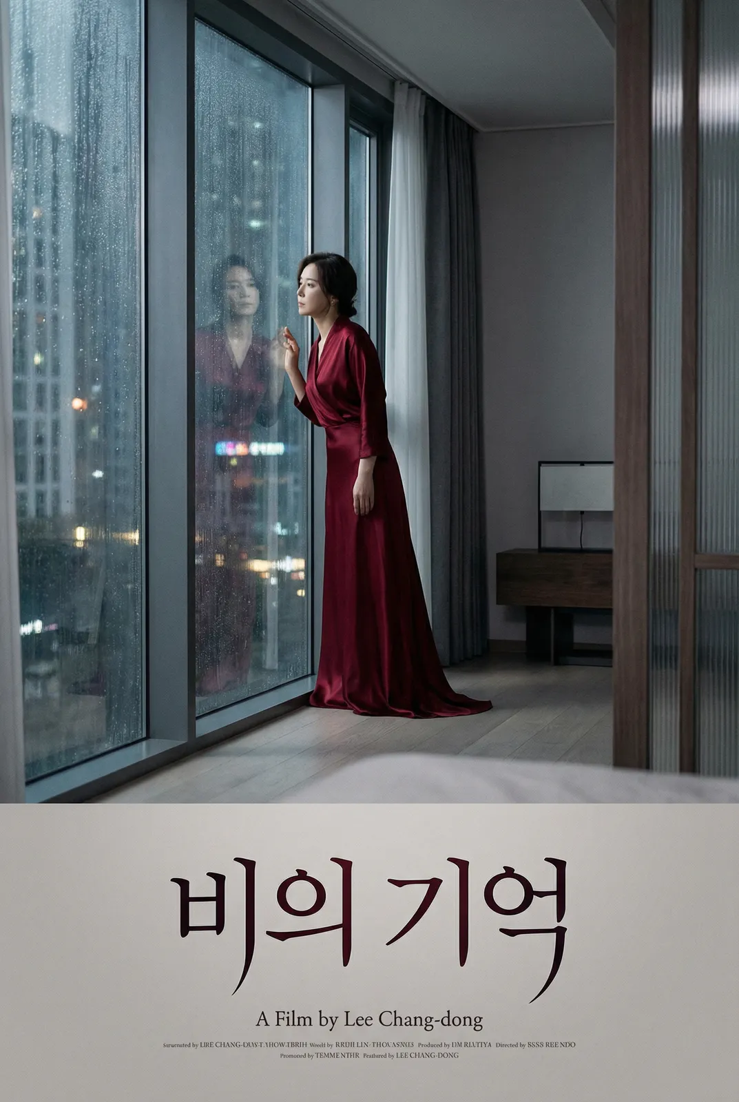 韩国当代电影海报 - 窗前沉思的女性身影